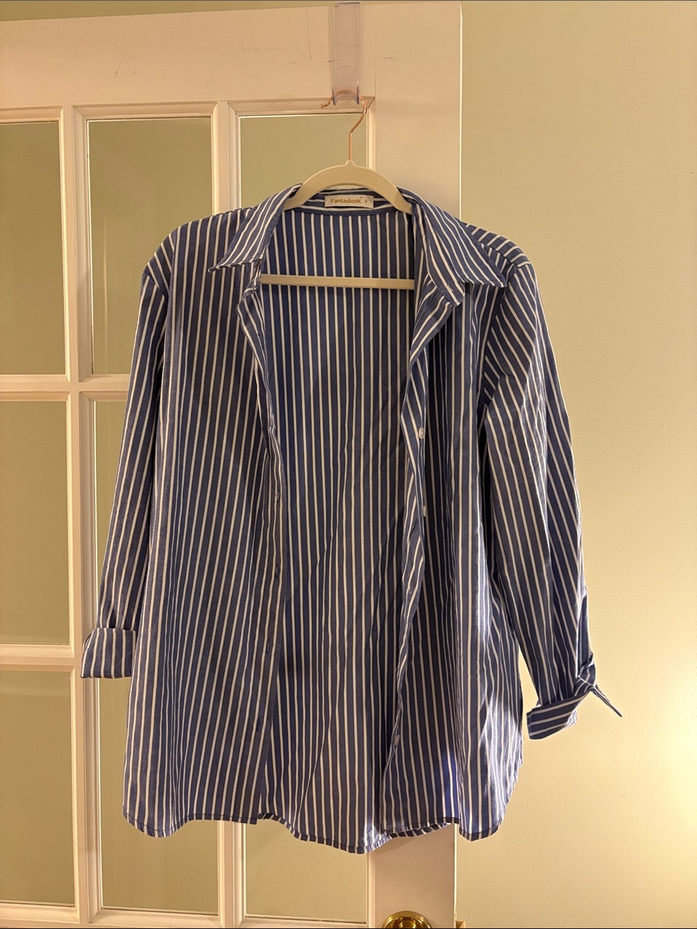 Striped Blue & White Relaxed Blazer Jacket